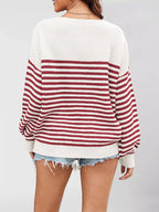 Striped Knit Long Sleeve Sweater (7)