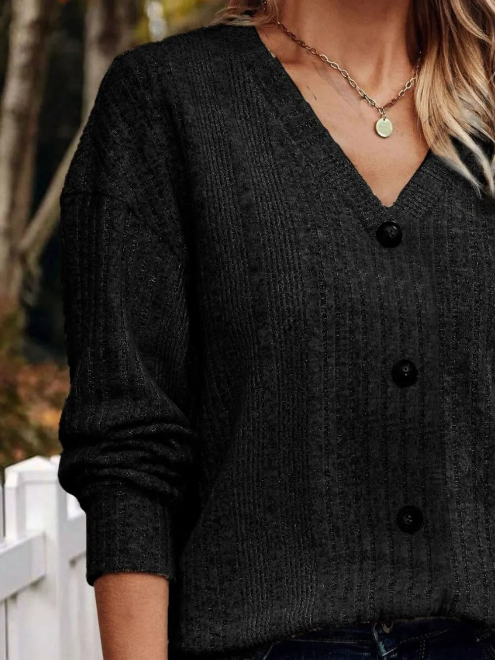 V-neck Long Sleeve T-shirt (11)