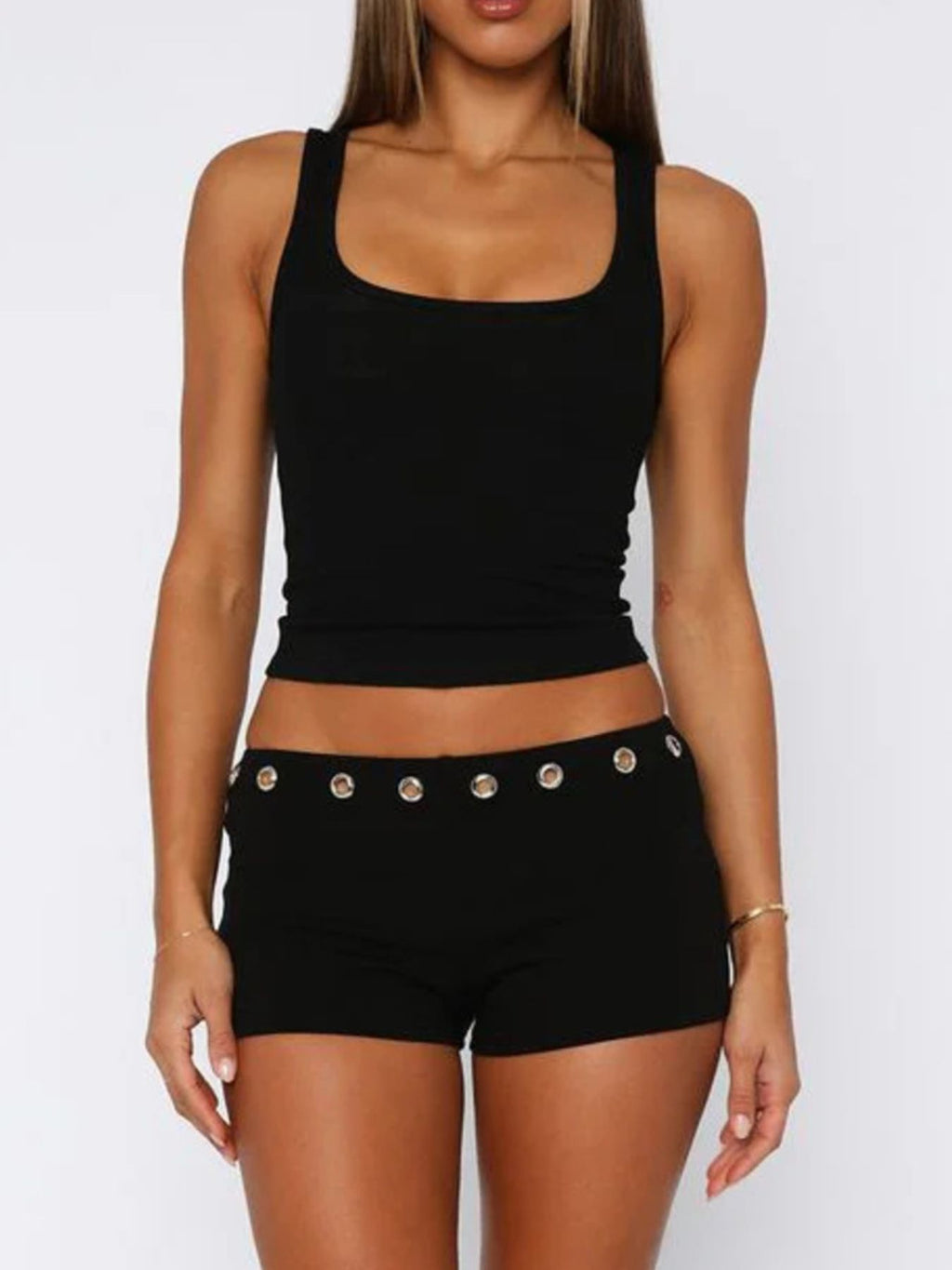 Wide Strap Tank Shorts Set (2)