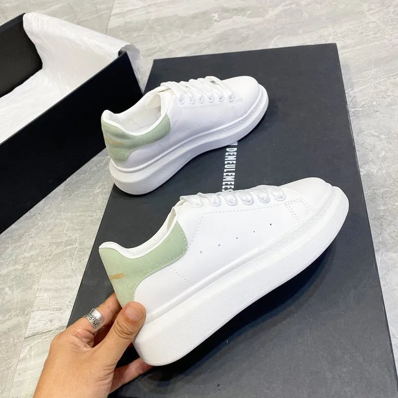 Pu Leather Lace Up Round Toe Platform Sneakers (5)
