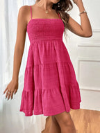 Smocked Tiered Sleeveless Mini Dress (18)