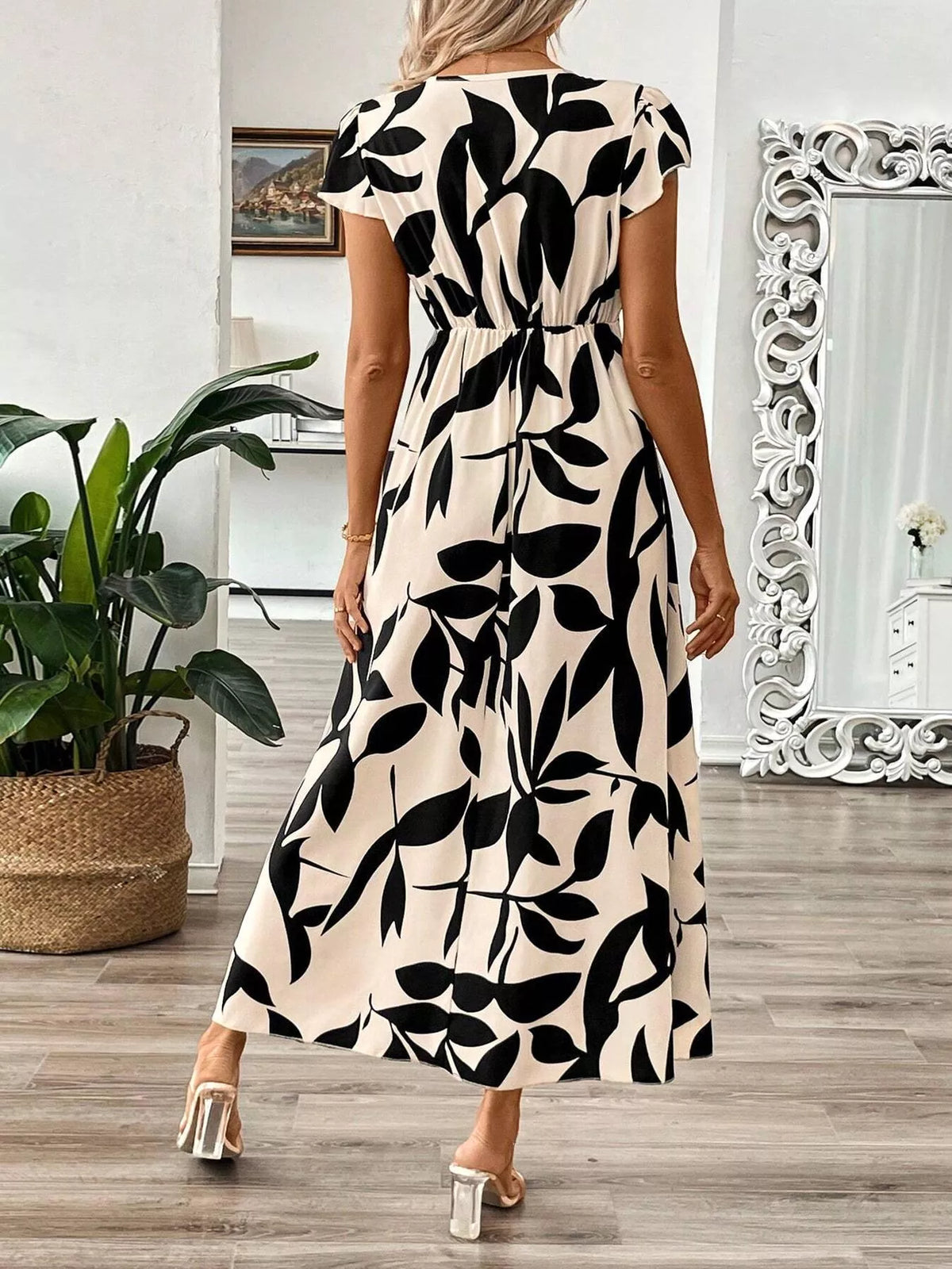 Surplice Cap Sleeve Midi Dress (14)