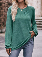 Ruffle Cuff Long Sleeve T-shirt (2)