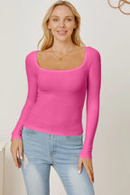 Square Neck Long Sleeve T-shirt (28)