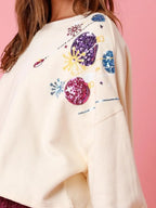 Sequin Round Neck Dropped Shoulder Sweatshirt (12)