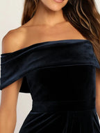 Off-shoulder Wrap Dress Side Slit (13)