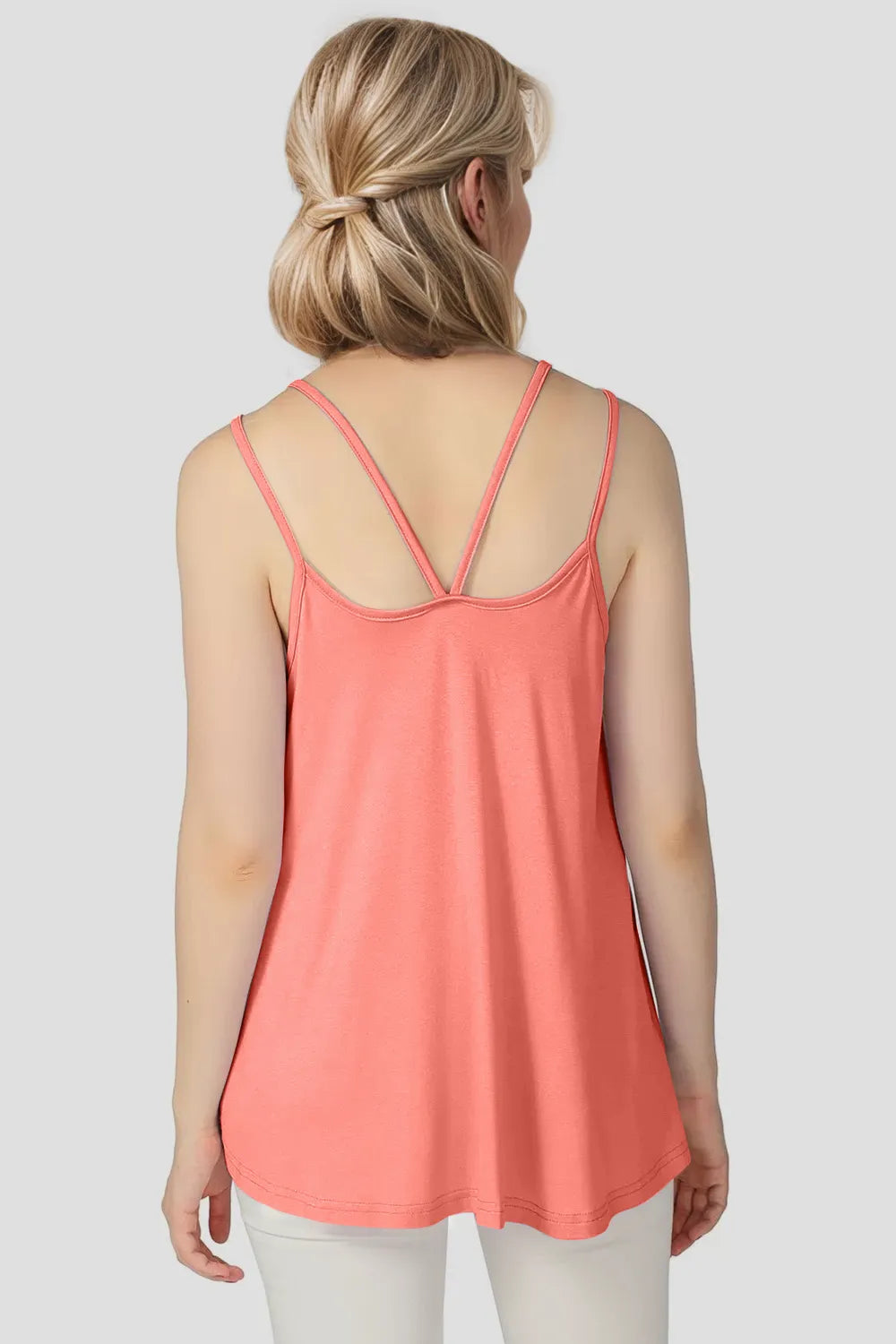 Bamboo Scoop Neck Double Spaghetti Straps Cami (28)