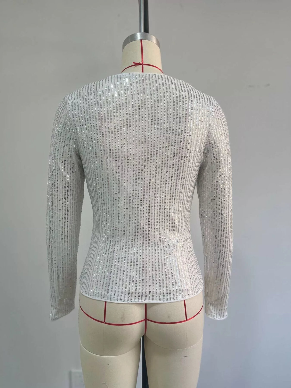 Sequin Long Sleeve Crop T-shirt (16)