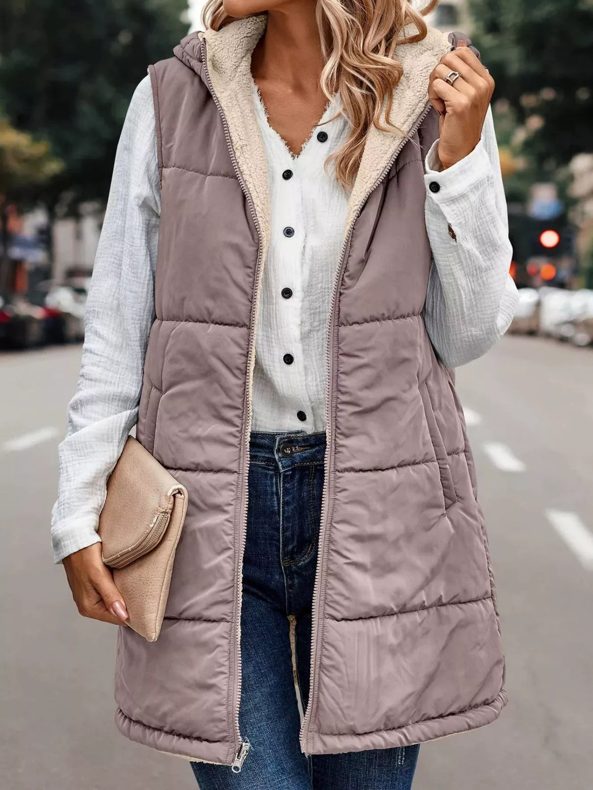 Full Size Hooded Sherpa-lined Puffer Vest Coat Plus (21)