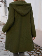 Pocketed Long Sleeve Hooded Teddy Coat (2)