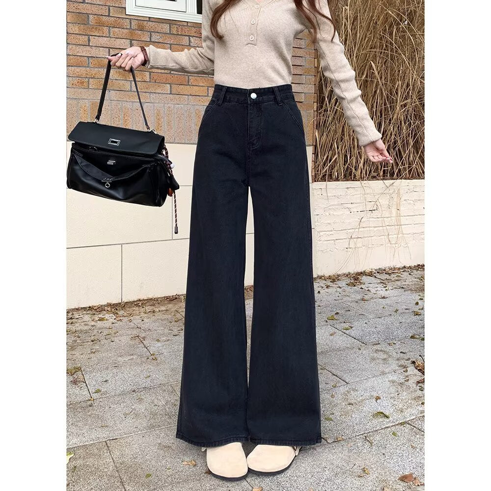 Black High Waisted Wide Leg Jeans photo 3