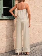 Lace Trim Cami Wide Leg Pants Set (7)