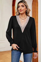 V-neck Long Sleeve T-shirt (3)