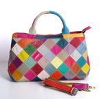Leather Top Layer Cowhide Handbags variant CJBHNSNS21468-Colorful