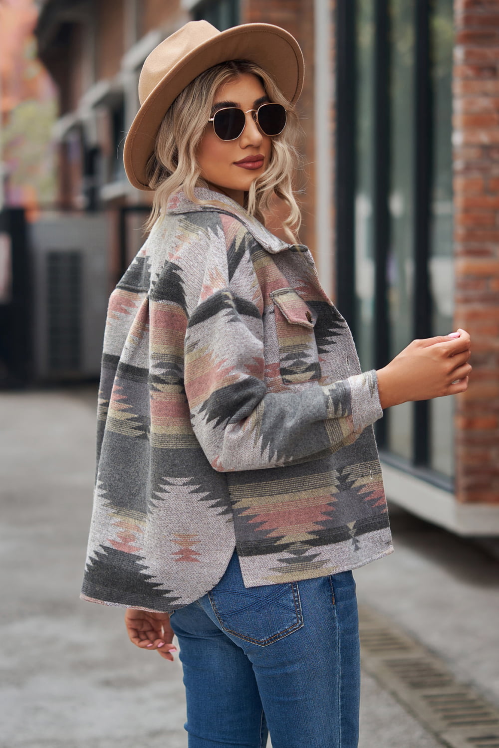 Printed Collared Neck Jacket (7)