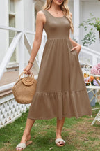Round Neck Wide Strap Tank Dress (8)