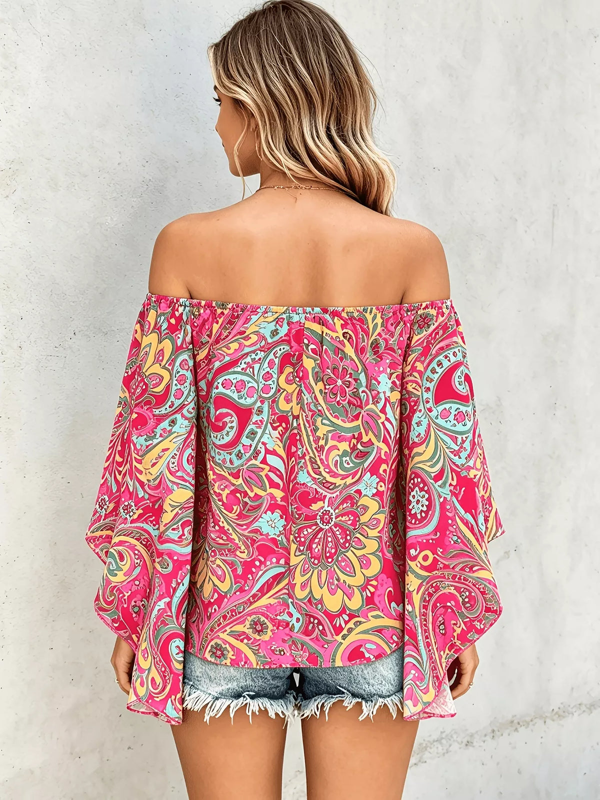 Printed Off Shoulder Blouse (6)