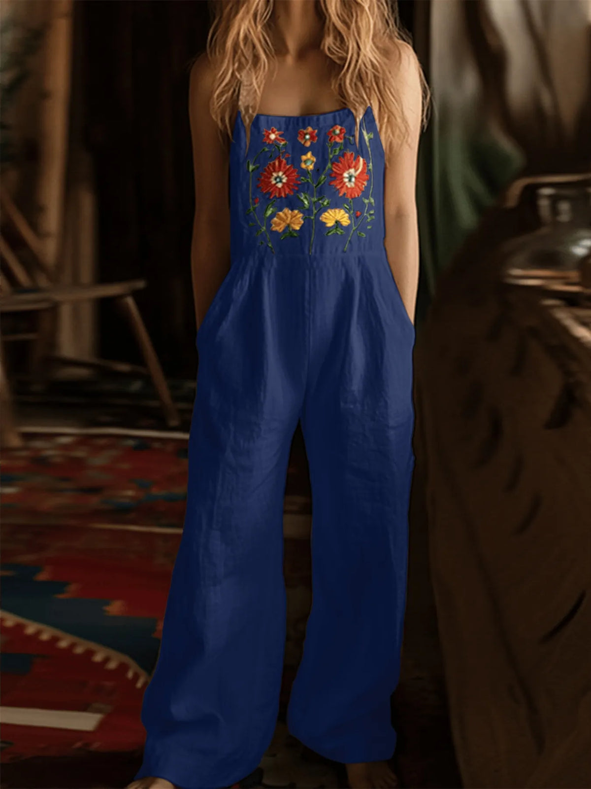Floral Embroidered Wide Leg Jumpsuit (23)