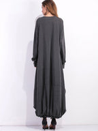Full Size Round Neck Long Sleeve Sweatshirt Dress (2)
