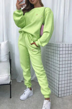 Round Neck Sweatshirt Joggers Set (35)