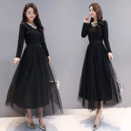 V-neck Black Dress variant CJNSSYLY12474-Black-L|CJNSSYLY12474-Black-S|CJNSSYLY12474-Black-3XL|CJNSSYLY12474-Black-XXL|CJNSSYLY12474-Black-M|CJNSSYLY12474-Black-XL