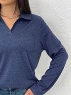 Casual Long Sleeve Polo T-shirt (12)