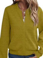 Textured Knit Zip-up Jacket (25)
