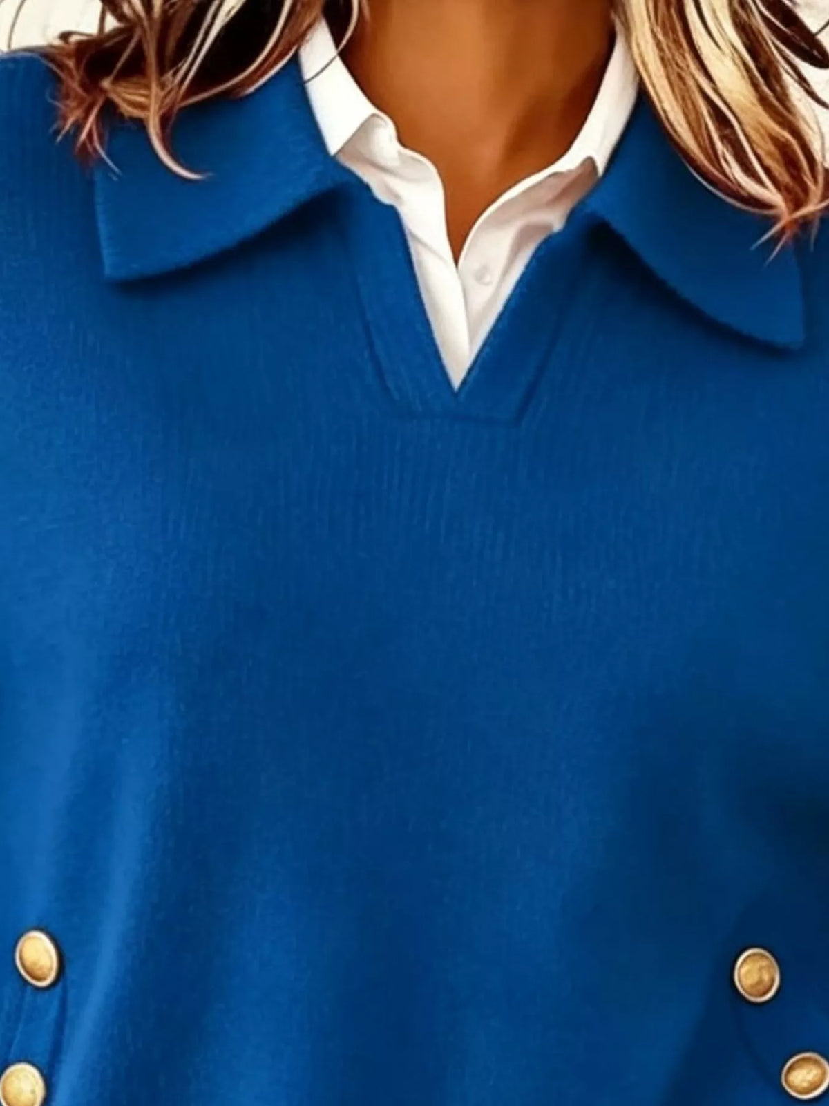 Chic Collared Decor-button Sweater (8)
