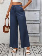 Drawstring High Waist Wide Leg Pants (14)