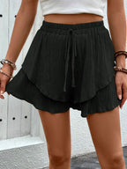 Tied Layered High Waist Shorts (8)