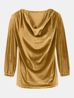 Cowl Neck Three-quarter Sleeve Top (6)