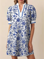 Notched Puff Sleeve Mini Dress (7)