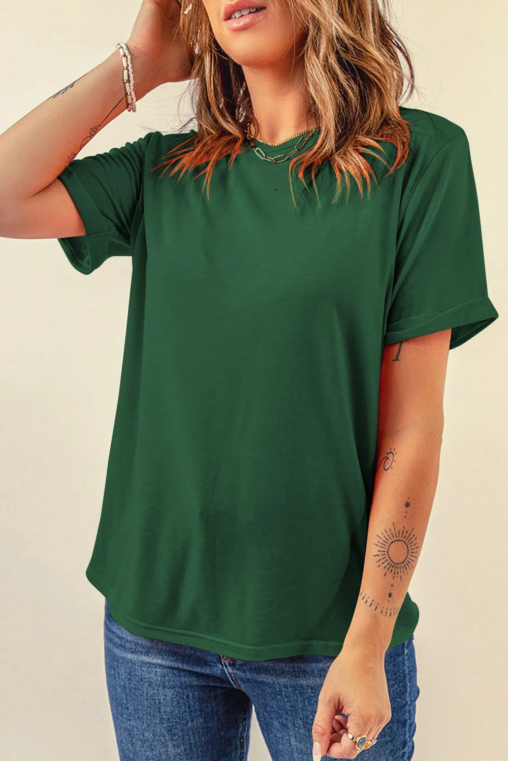 Round Neck Short Sleeve T-shirt (7)