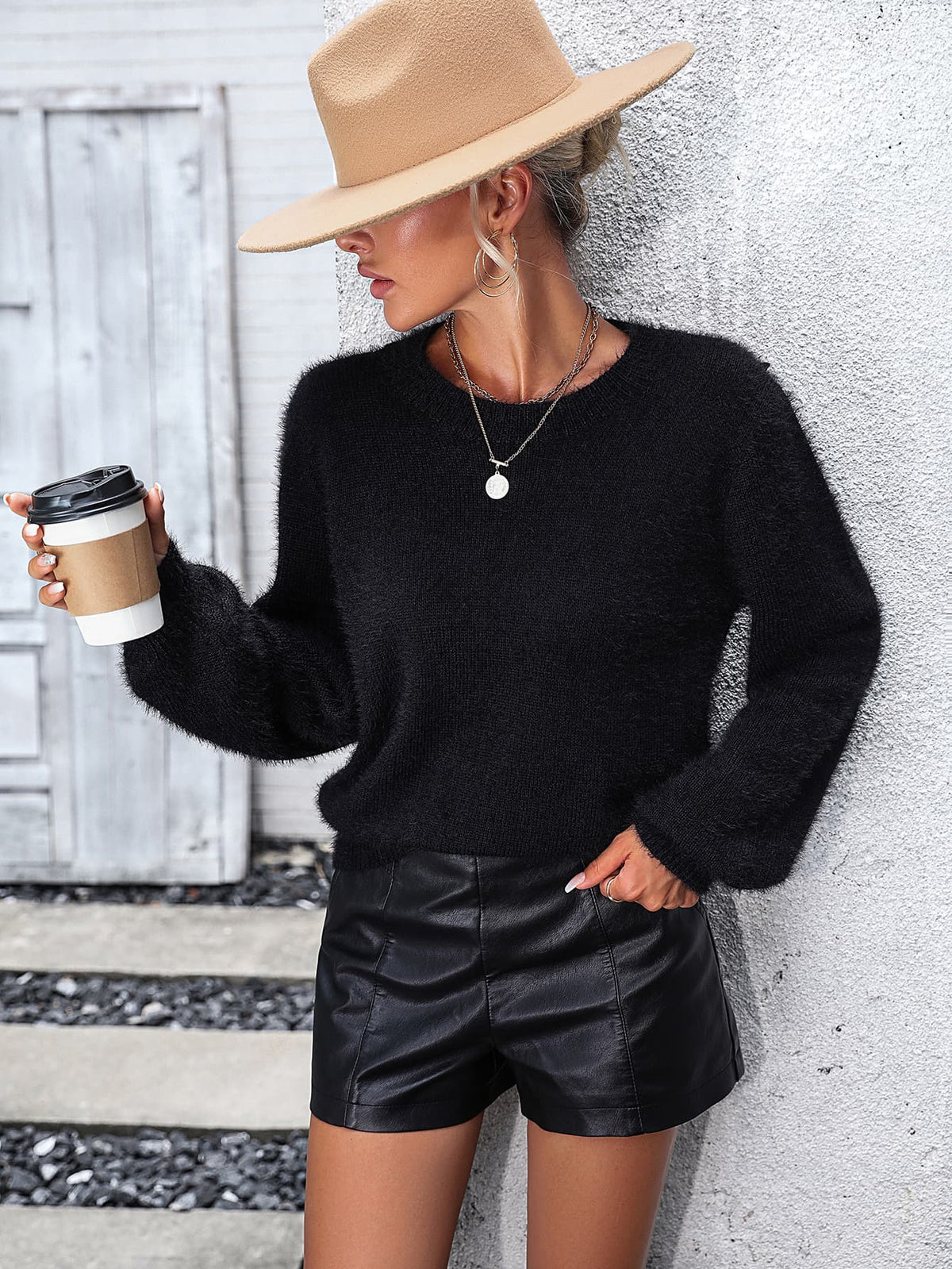 Lace Detail Cutout Long Sleeve Pullover Sweater (6)