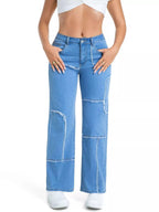 Frayed Edge Straight Leg Jeans (3)