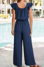 Ruffled Cap Sleeve Wide Leg Jumpsuit (3)
