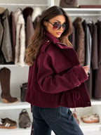 Drawstring Waist Cropped Jacket (13)