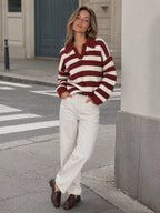 Striped Dropped Shoulder Sweater (16)