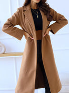 Lapel Collar Wool Blend Overcoat (3)