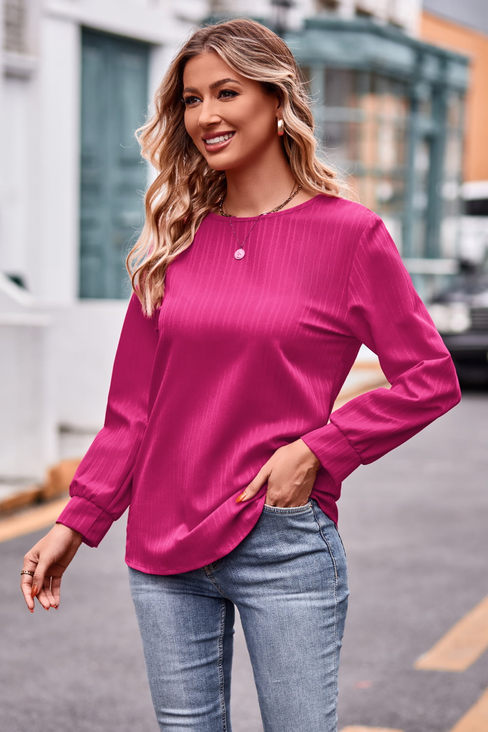Round Neck Long Sleeve Tee (3)