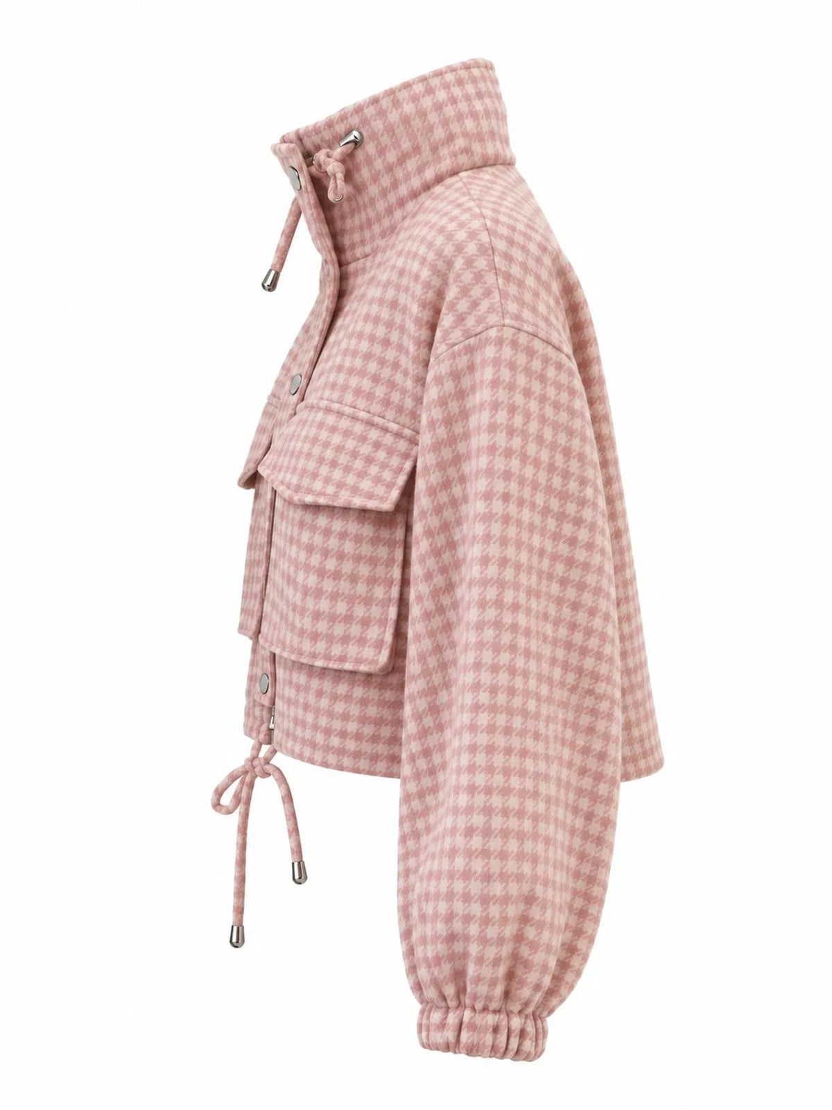 Plaid Cropped Zip-up Jacket (22)