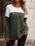 Contrast Round Neck Long Sleeve T-shirt (3)