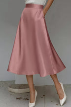 Satin A-line Midi Skirt (20)
