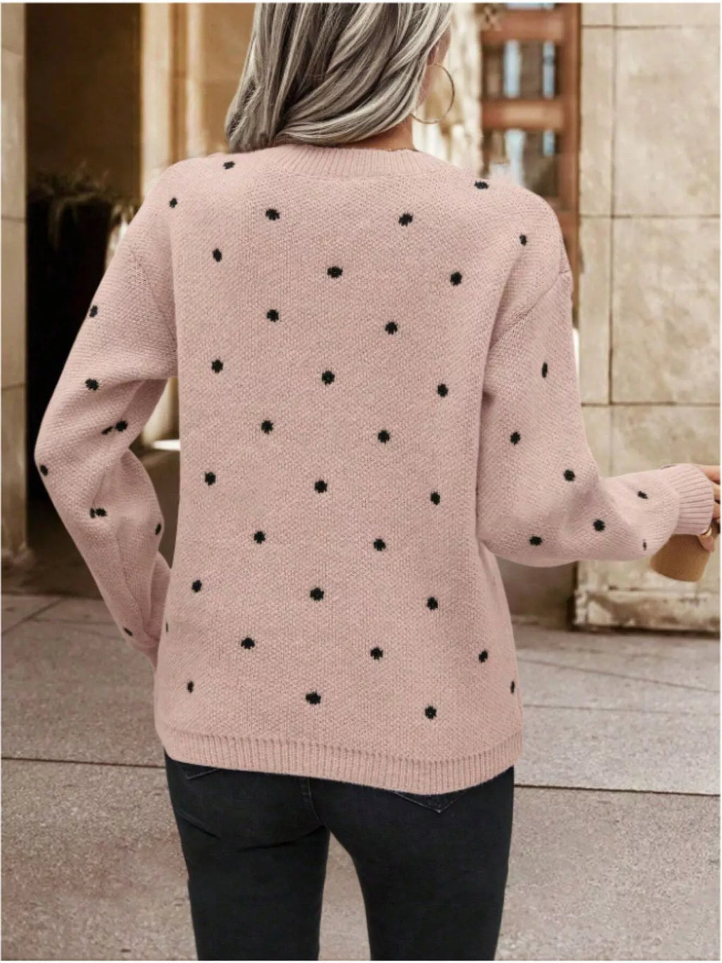 Polka Dot Long Sleeve Sweater (15)