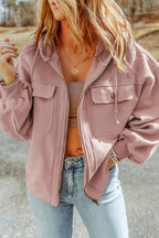 Zip-up Drawstring Hooded Jacket (5)