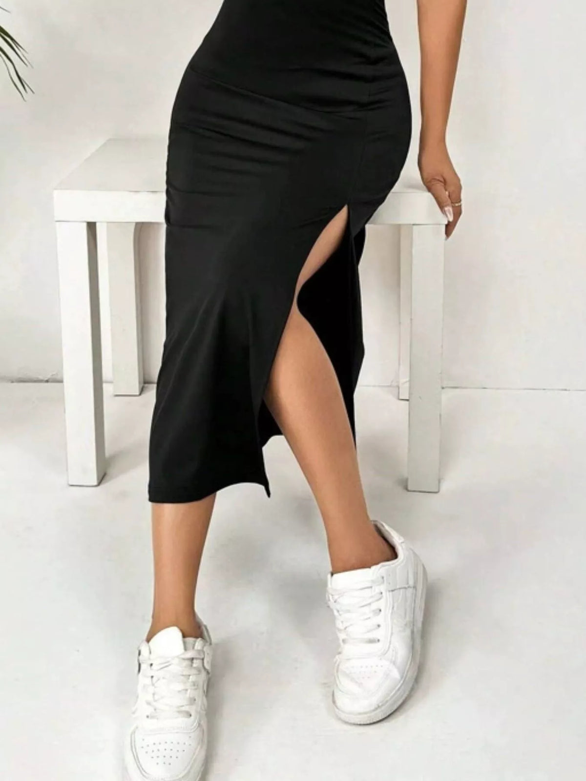 Slit Spaghetti Strap Midi Dress (21)