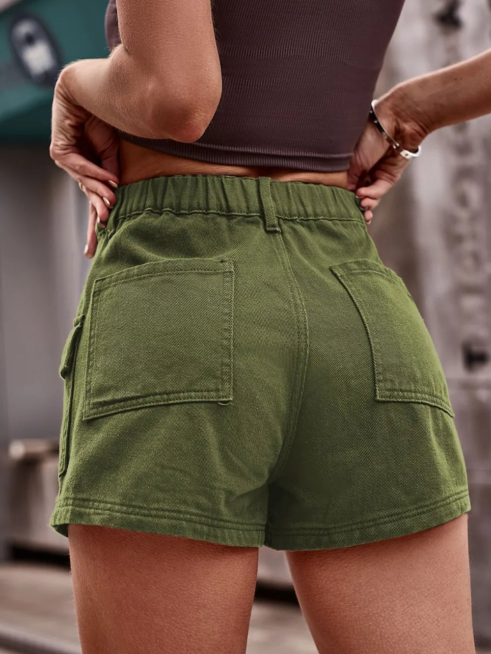 High Waist Denim Shorts Pockets (12)