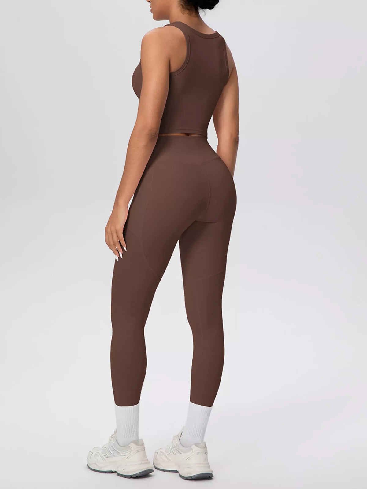 Scoop Neck Tank High-waisted Leggings Active Set (20)