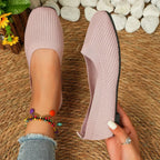 Knitted Square Toe Flat Slip-ons (3)