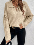 Ribbed Knit Dropped Shoulder Sweater